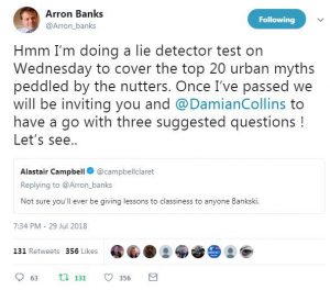 Arron Banks, lie detector test